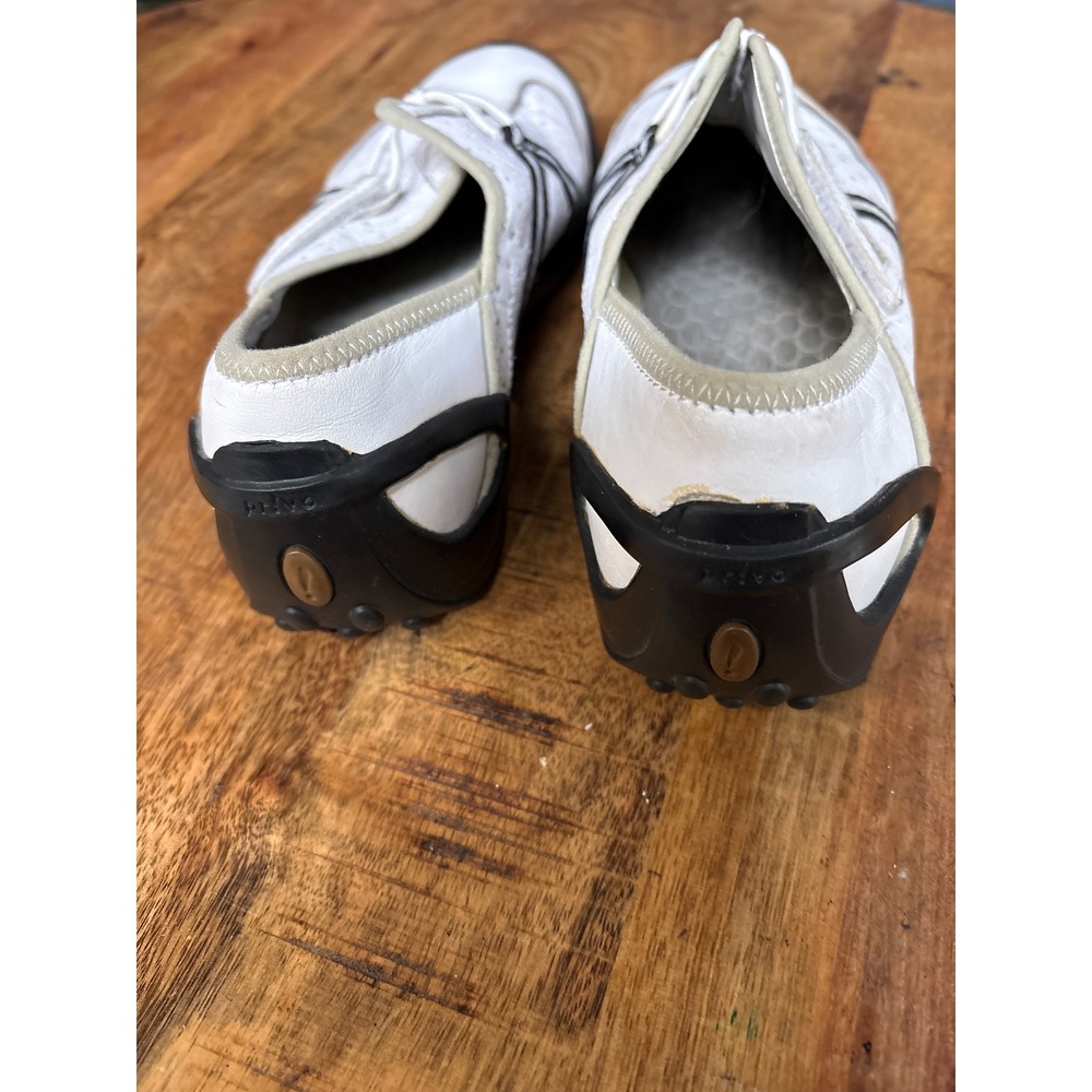 Privo by Clarks Womens White Leather SlipOn Sneakers Perforated Bungee Flats7.5M - Picture 5 of 6
